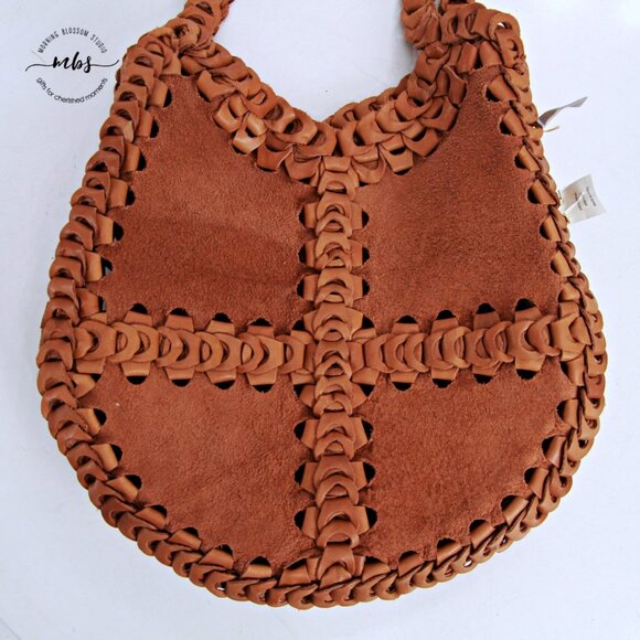 J. Crew Loop Chain Leather Shoulder Bag Tan - Picture 7 of 9